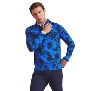 G/Fore Men’s Tonal Floral Luxe Quarter Zip Golf Pullover Size L